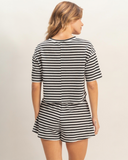 The Everyday Striped Crew Neck And Short Set