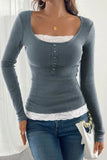 Lace Detail Ribbed Top *Multiple Color Options*