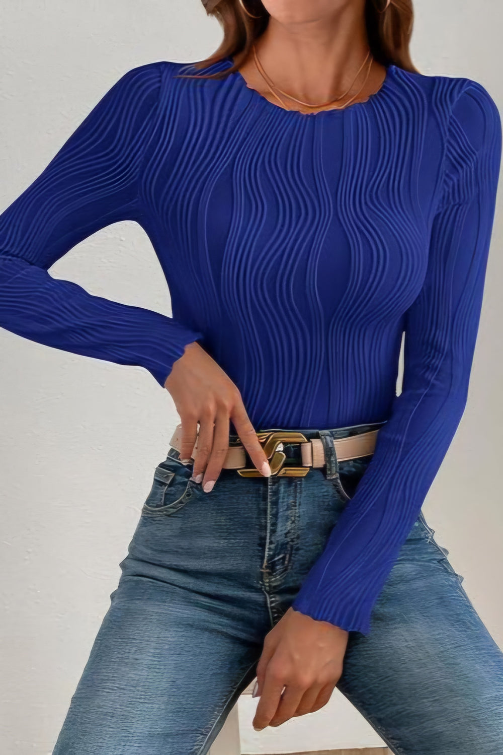 Textured Round Neck Top *Multiple Color Options*