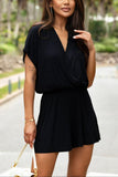 Short Sleeve Surplice Romper *Multiple Color Options*