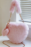 Heart Shape Faux Fur Handbag *Multiple Color Options*