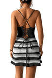 Cutout Striped Spaghetti Strap Cover Up Dress