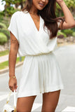 Short Sleeve Surplice Romper *Multiple Color Options*