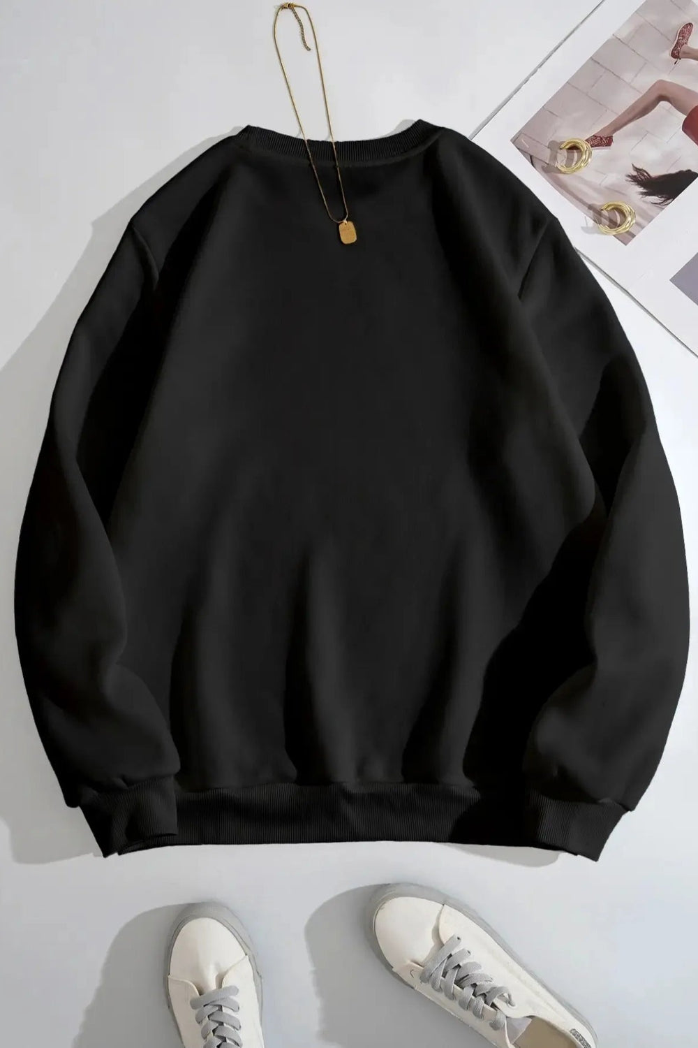 Skeleton Heart Round Neck Sweatshirt