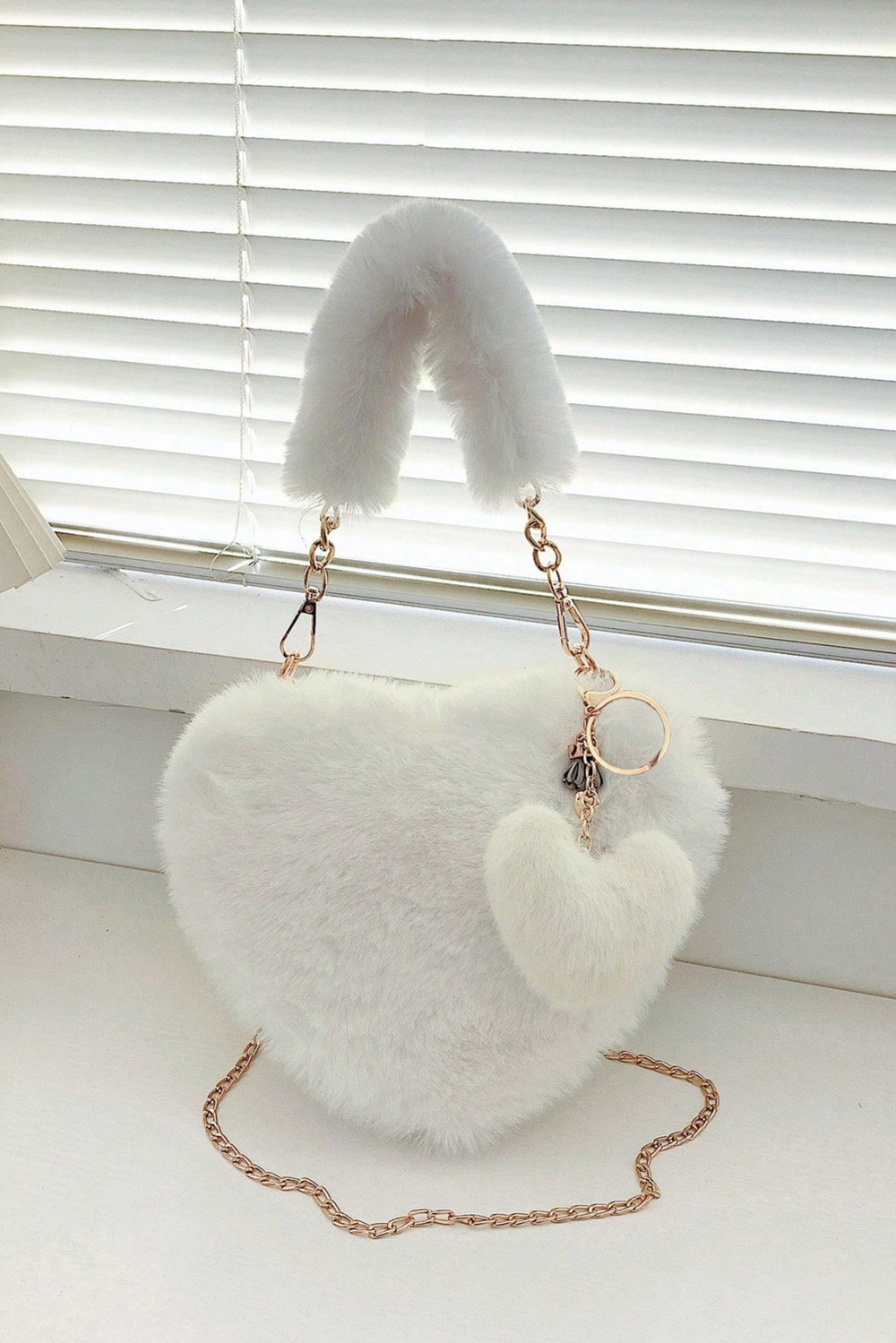 Heart Shape Faux Fur Handbag *Multiple Color Options*