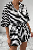 Tie Waist Striped Romper *Multiple Color Options*