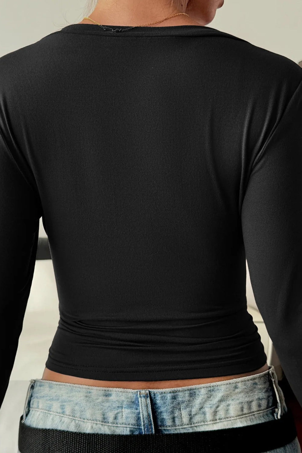 V-Neck Long Sleeve Fitted Shirt *Multiple Color Options*