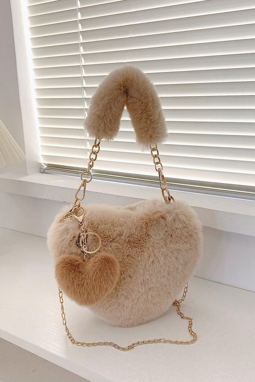 Heart Shape Faux Fur Handbag *Multiple Color Options*