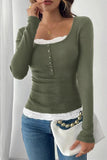Lace Detail Ribbed Top *Multiple Color Options*