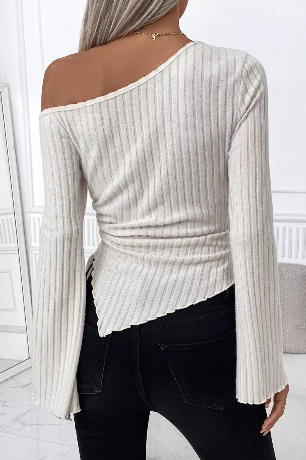 Ribbed Asymmetrical Hem Top *Multiple Color Options*