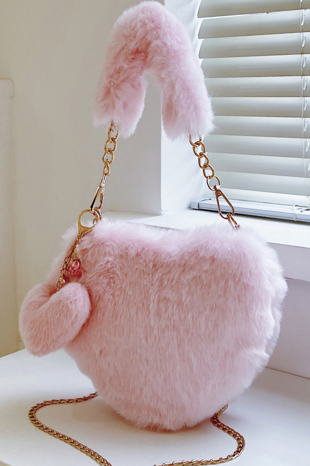 Heart Shape Faux Fur Handbag *Multiple Color Options*