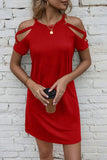 Cold Shoulder Mini Dress With Cut Outs