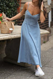 Smocked Sweetheart Neck Midi Dress