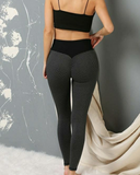 Awww...Push It... Textured Two Tone Push Up Leggings