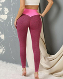 Awww...Push It... Textured Two Tone Push Up Leggings