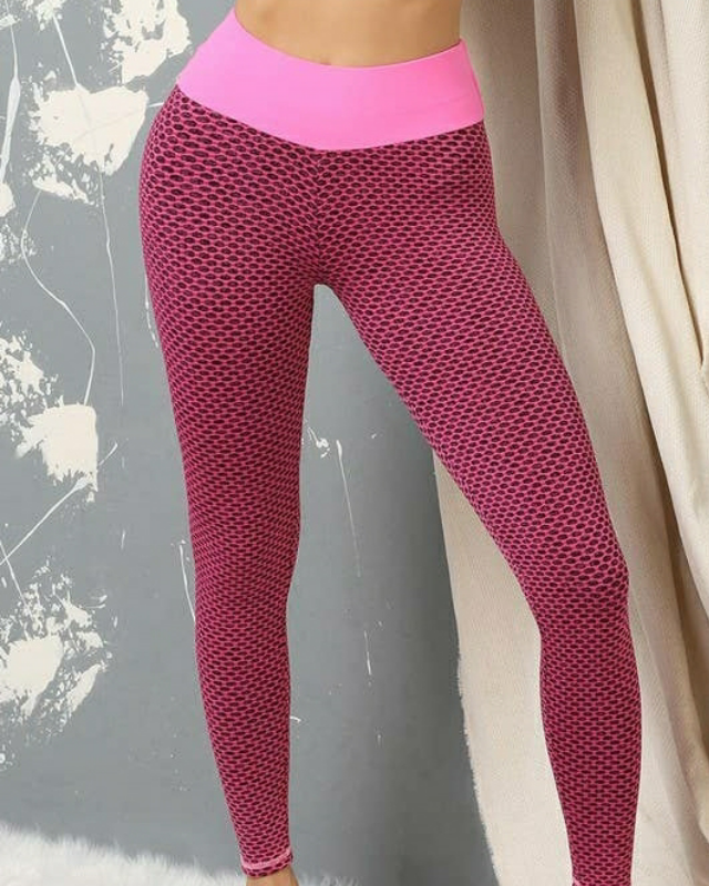 Awww...Push It... Textured Two Tone Push Up Leggings