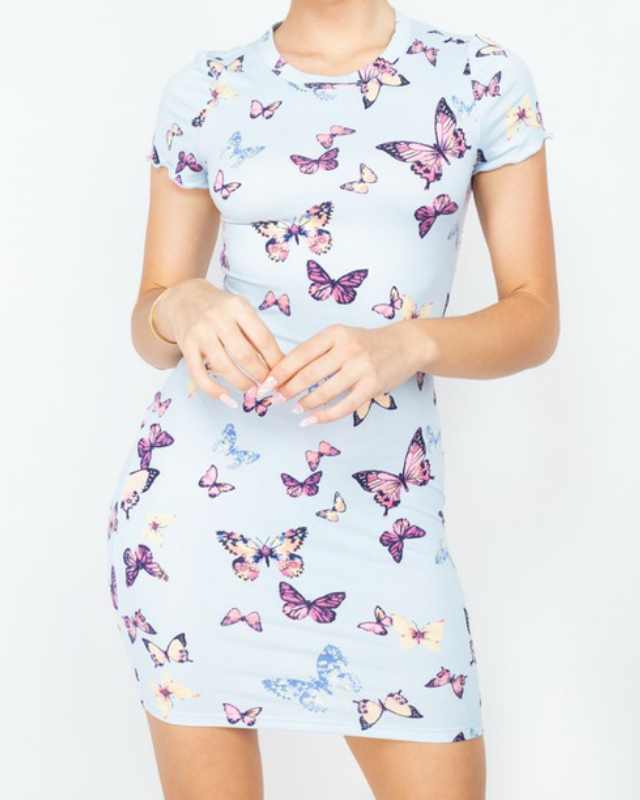 Butterfly In The Sky Bodycon Dress