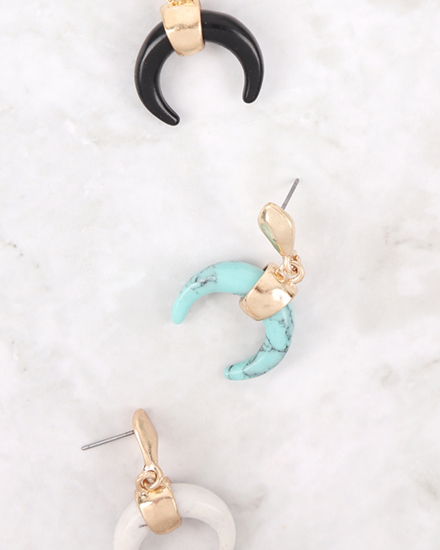 Turquoise Queen Horn Earrings