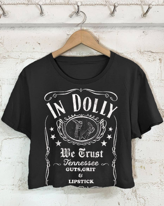 In Dolly We Trust Cropped Graphic Tee