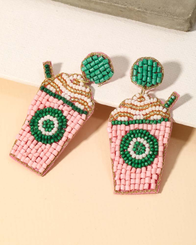 I Heart Starbies Beaded Earrings