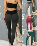 Awww...Push It... Textured Two Tone Push Up Leggings